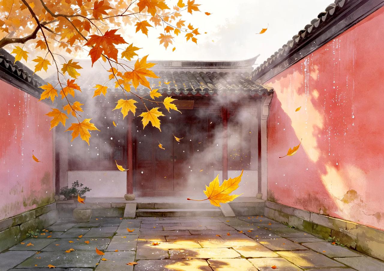 [原创作品]
七绝·秋色
万岭披霞夕照红，
层林炫彩夺天工。
橙黄青紫无暇顾，