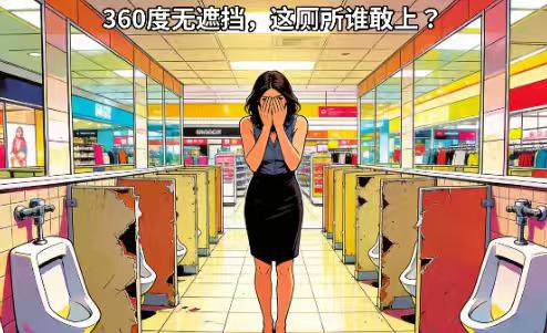 女子逛商场遇“无隔断厕所”，隐私全无！网友怒了：上个厕所怎么成了“裸奔”？
**
