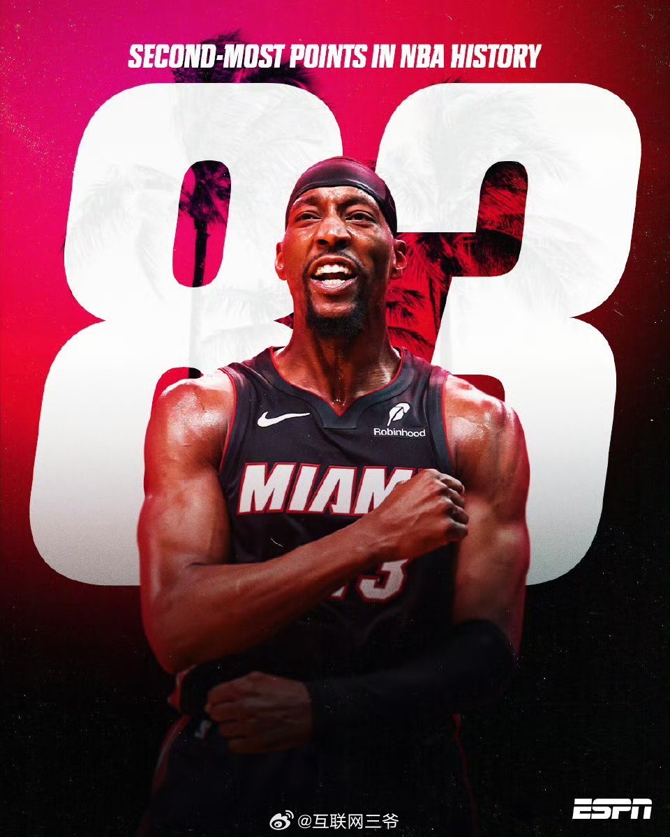 阿德巴约83分一个极限巧合：100分的张伯伦13号。81分的科比13号新秀。71