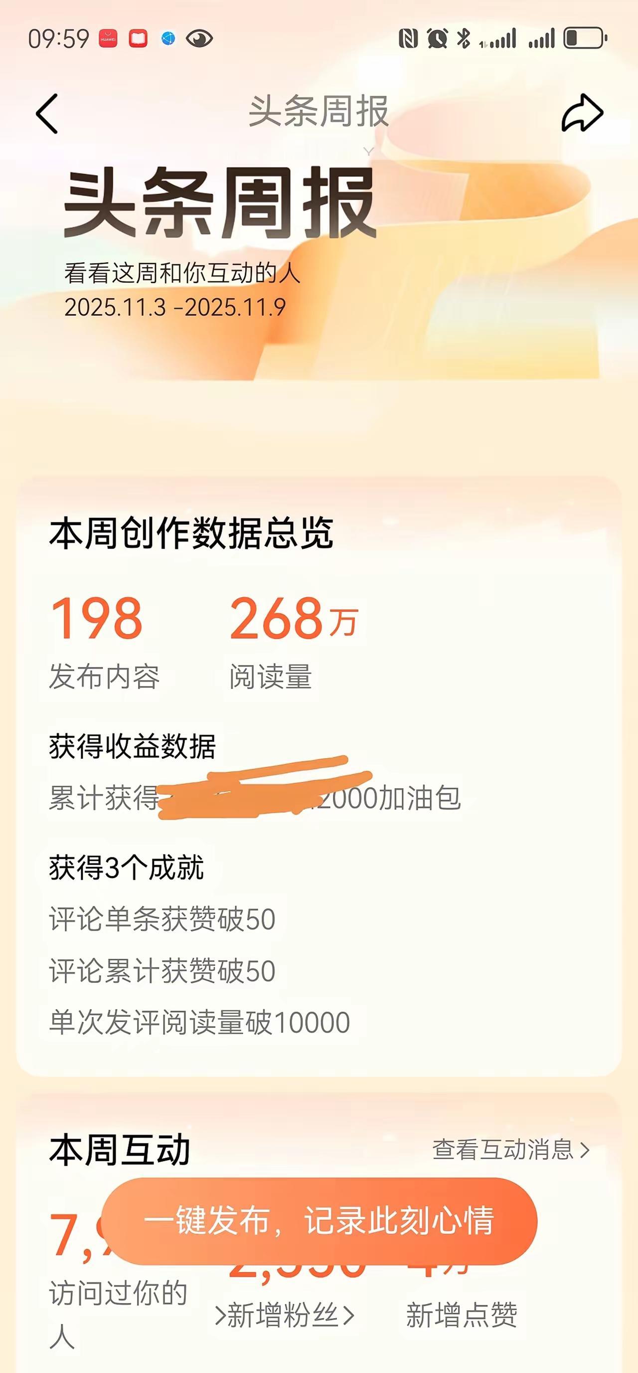 头条上有个叫心灵书舫的大咖不得不令人佩服。人家日更二十几篇，一周的阅读量近300