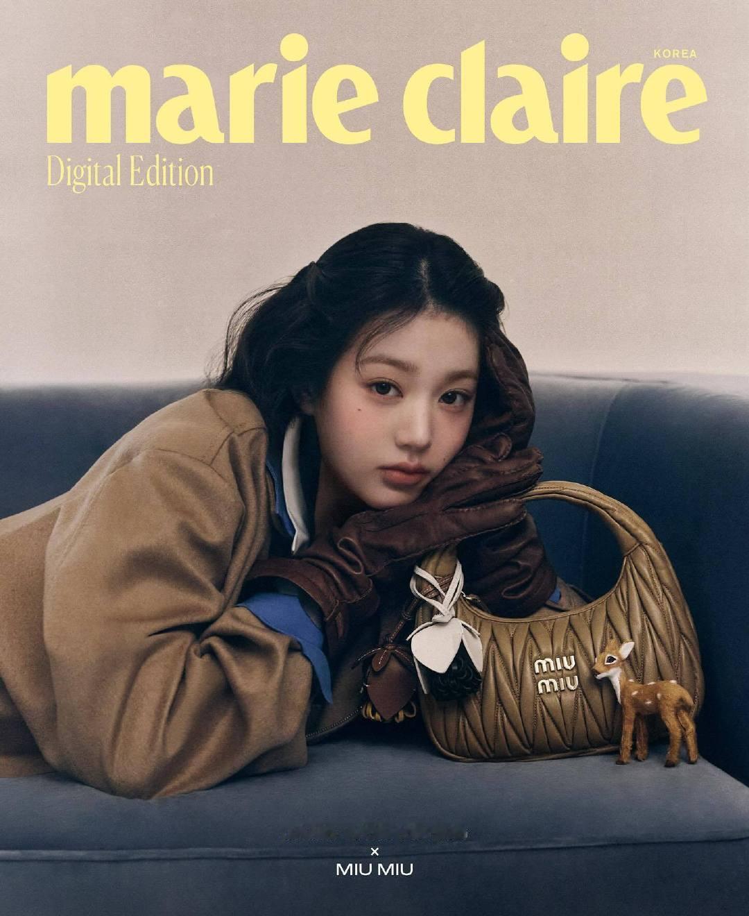 张元英 x Marie Claire Korea数字封面，轻松驾驭Miumiu，