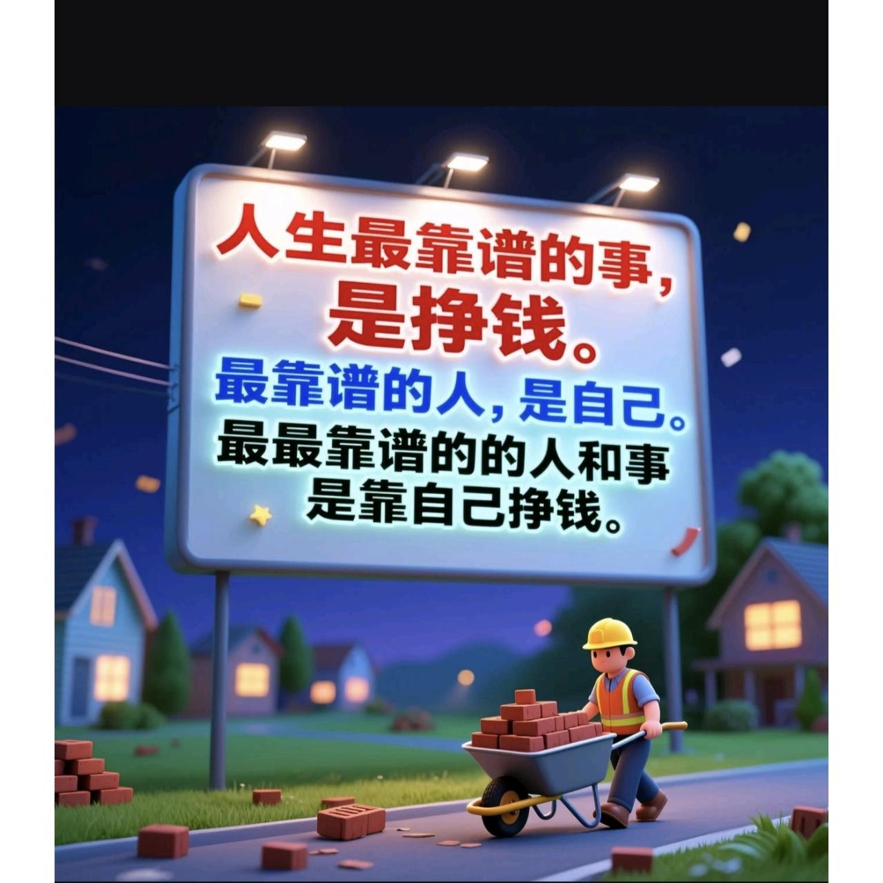 人这一辈子啊，拼命搞钱真不是爱财，就是想让自己说话做事都有底气。

不用看别人的