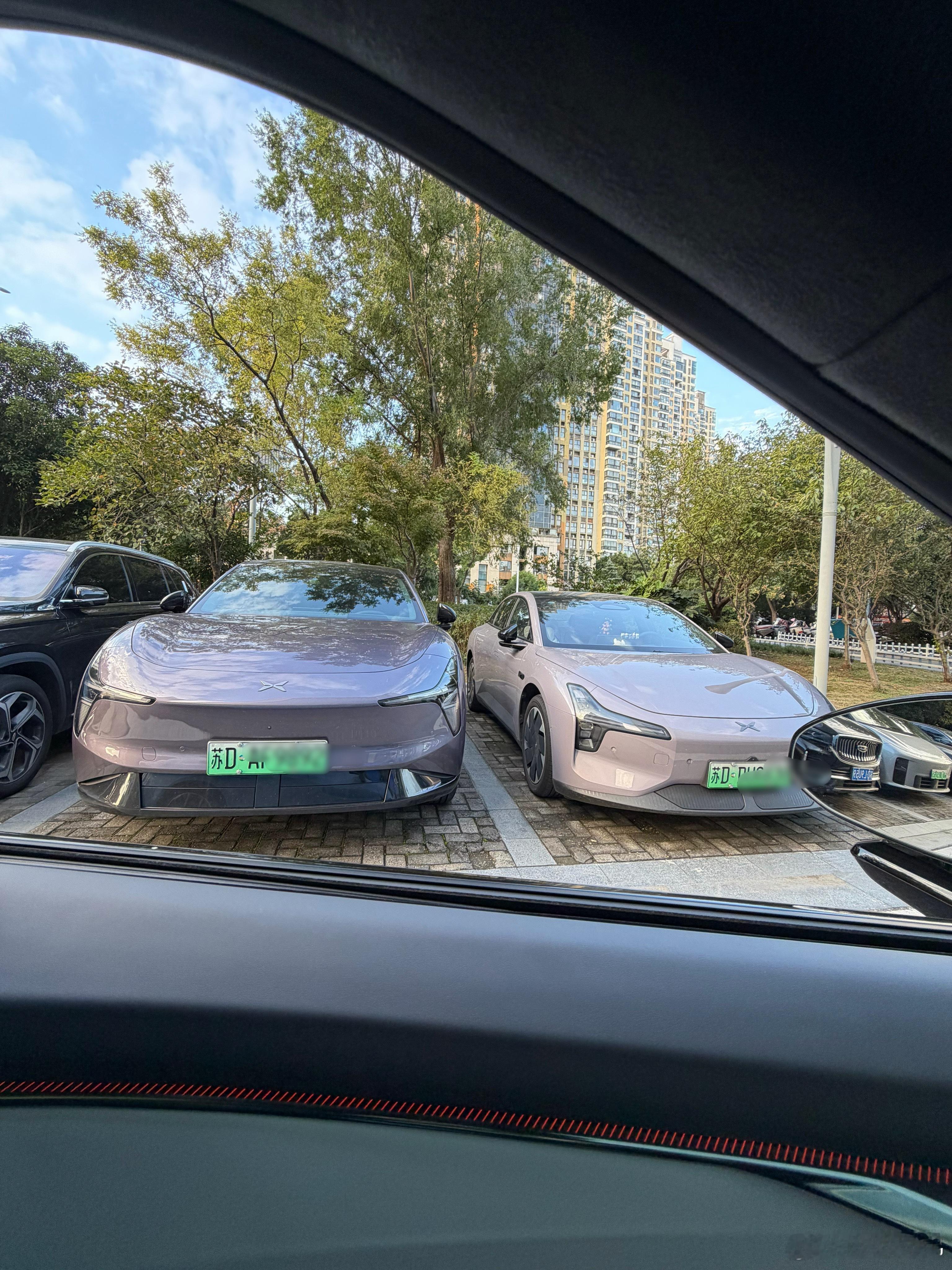 我们这个园区真的好多小鹏MONA，大MONA小MONA全都有，窗外一眼两台憨憨的