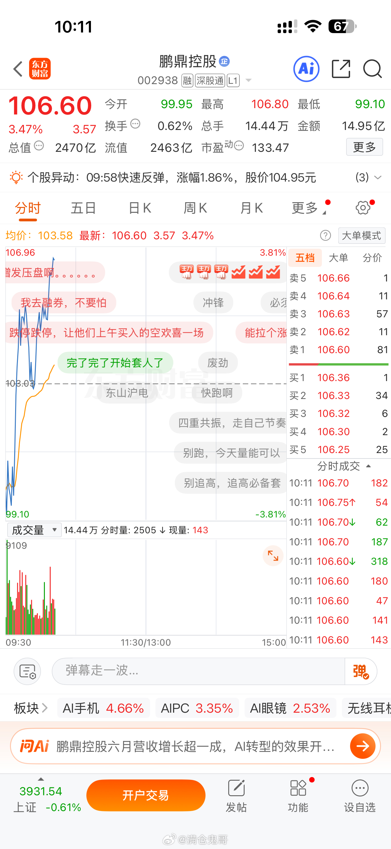 鹏鼎的价值就是这样，大家继续拿好，不要急，还得拉……收到点个赞回复666a股