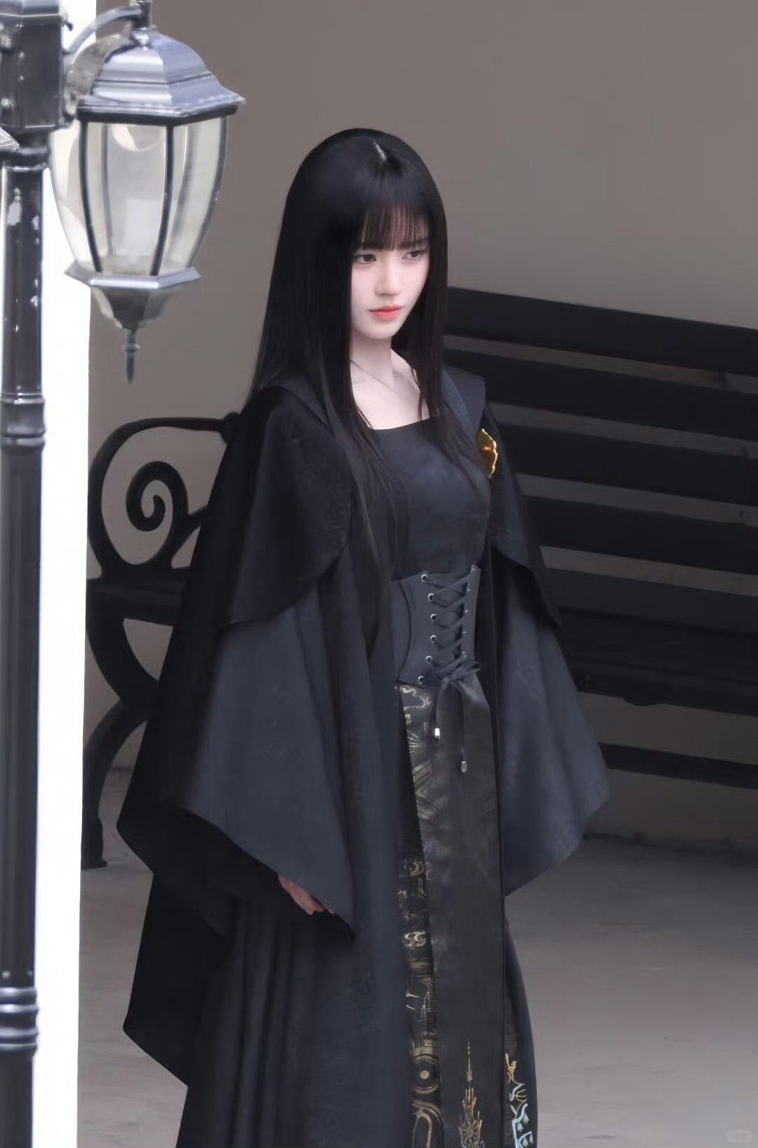 魔法少女苏绿夏祭司大人苏绿夏鞠婧祎黑长直黑袍造型