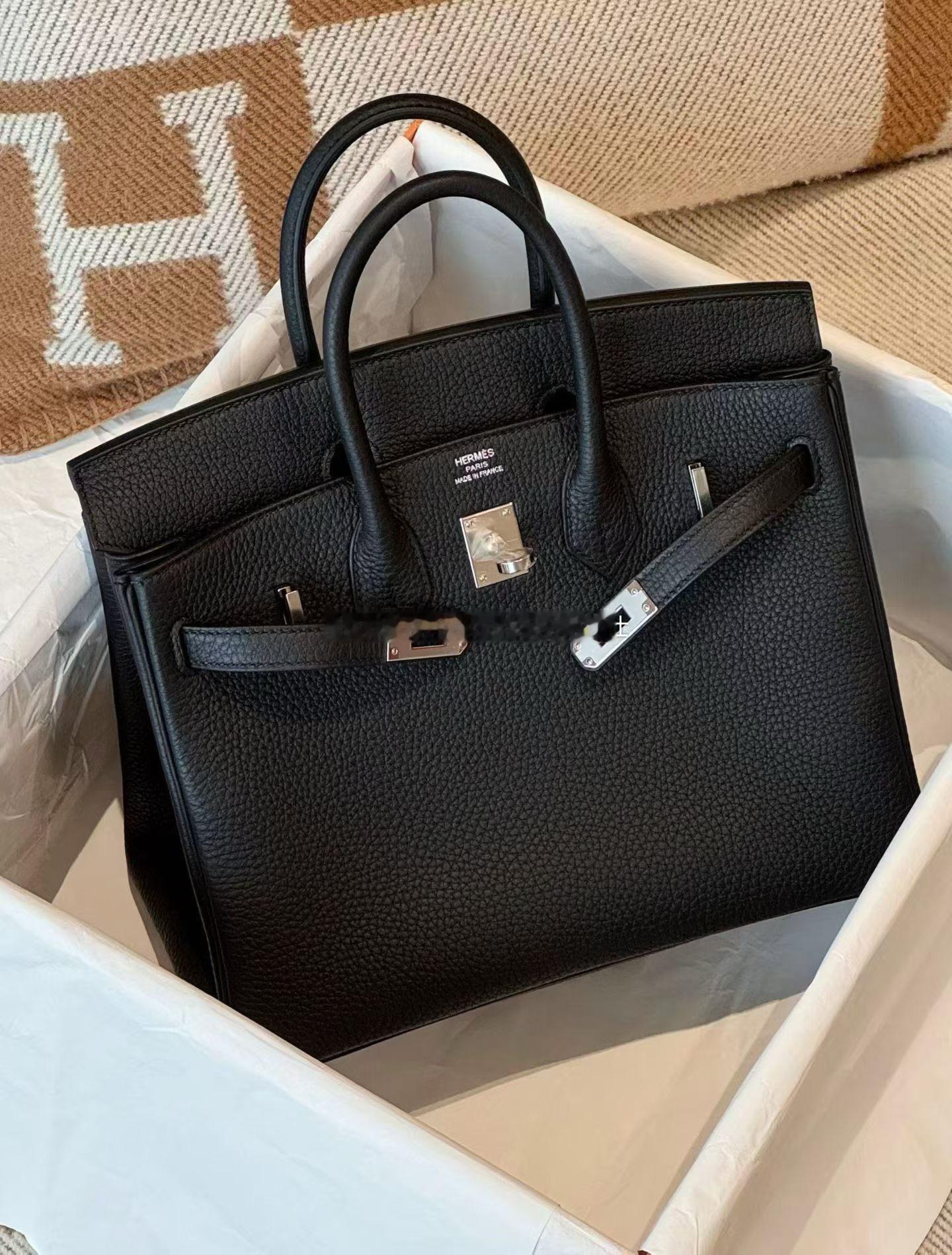 birkin 25 黑银 togo 