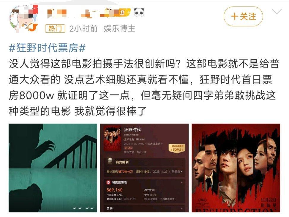 我看yxh们的意思是，这部电影不是给普通观众看的，但是我想知道狂野时代，狂野的是