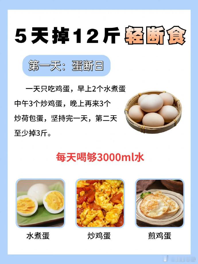 5天轻断食瘦了12斤轻断食主要以断食为主，每天摄入量有限，所以还得按照个人实际情