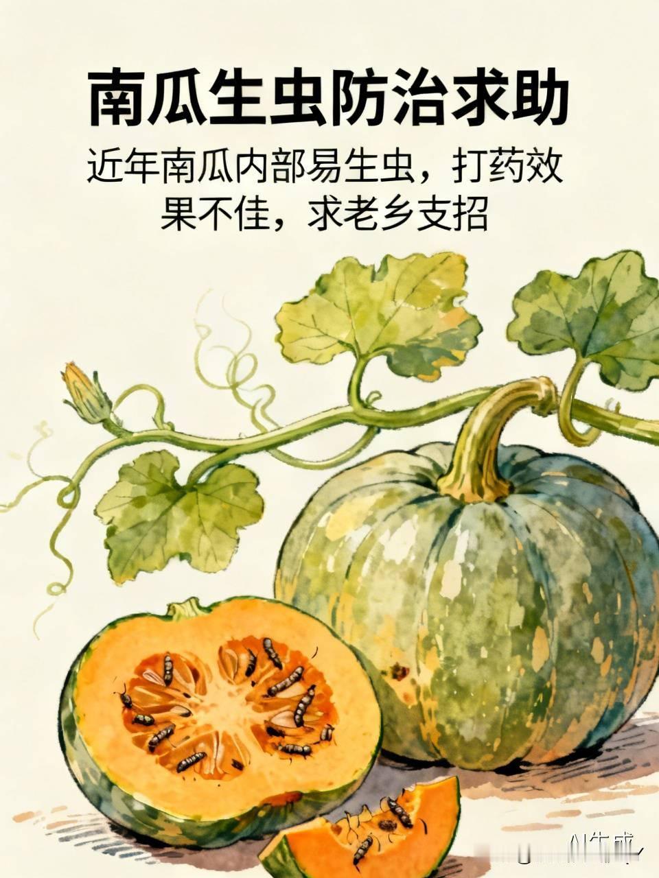 我们这地方近几年几乎种不成南瓜了！
看着藤蔓长得绿油油，小瓜也顺利坐住，外表好好