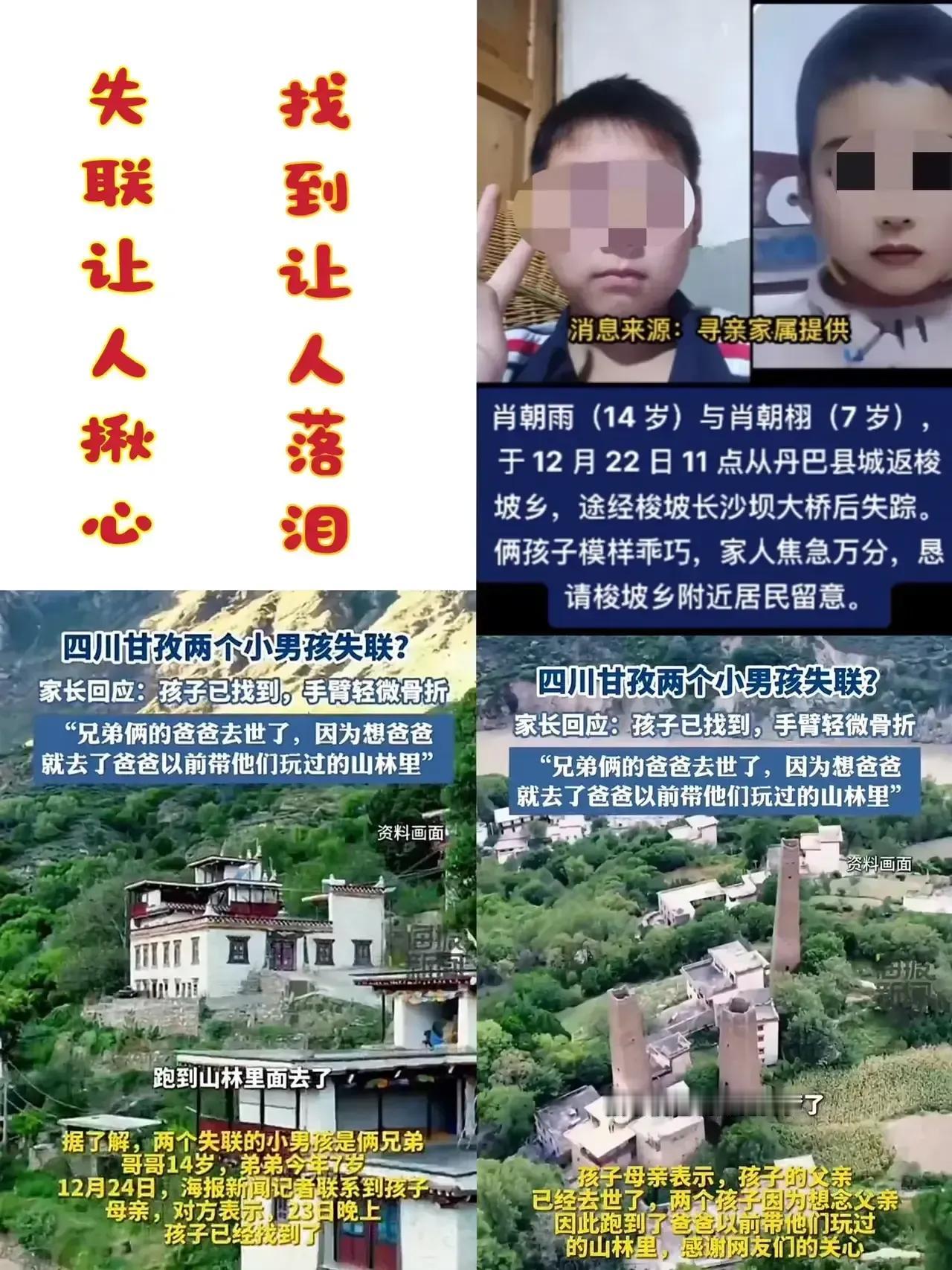 让人泪目啊！两兄弟思念逝去的爸爸，居然小手拉着小手，去曾经爸爸带他们玩的山林找爸