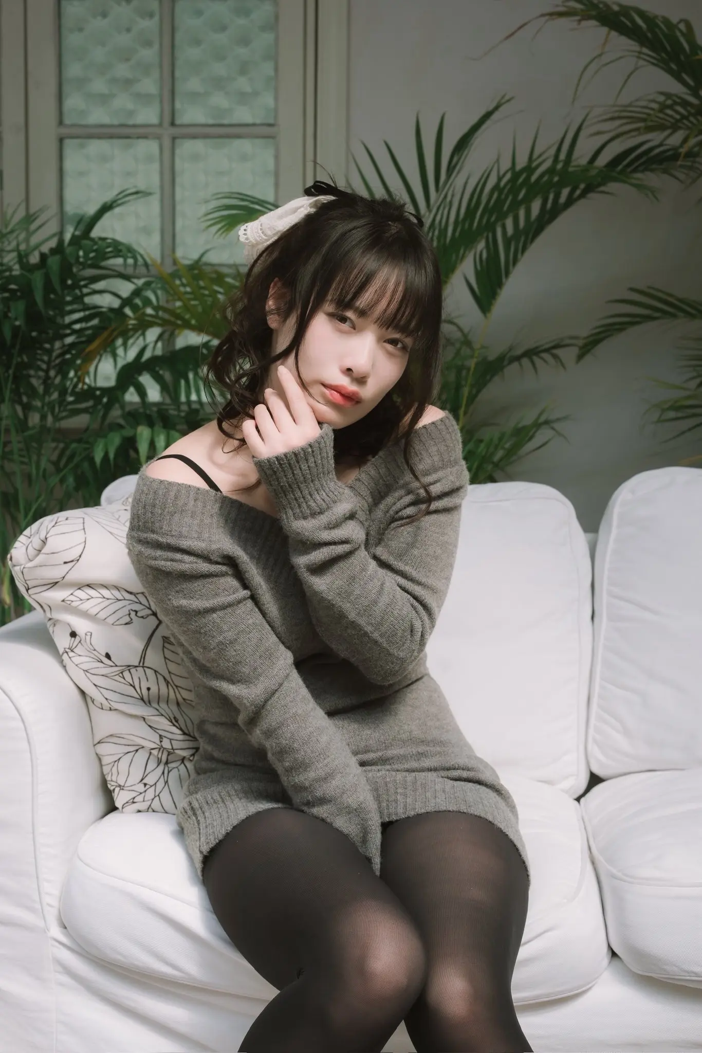 丝袜穿搭 纯欲风穿搭 高跟黑色丝袜穿搭 日系写真 大长腿