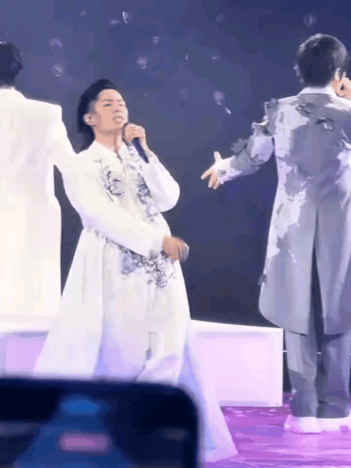 F4也老了，手脚也不灵活了，再加上他们都穿着长衫，如果站着不动依然仙气飘飘，可是