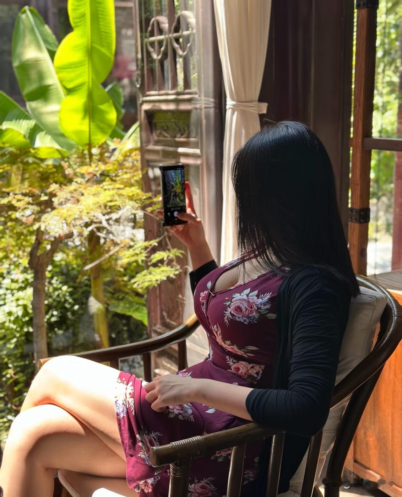 坐在老椅子上，用镜头偷一段被植物和阳光包裹的慢时光。