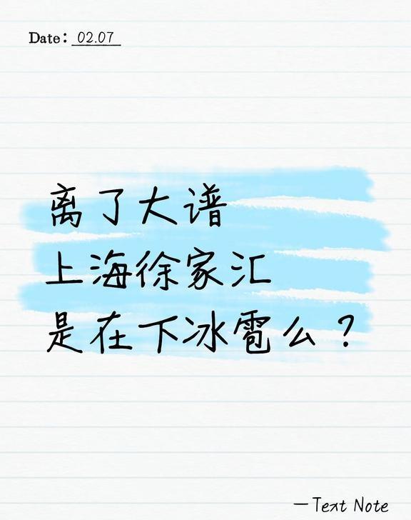 离了大谱 上海徐家汇
离了大谱
上海徐家汇
是在下冰雹么？
南方下大雪 上海下雪