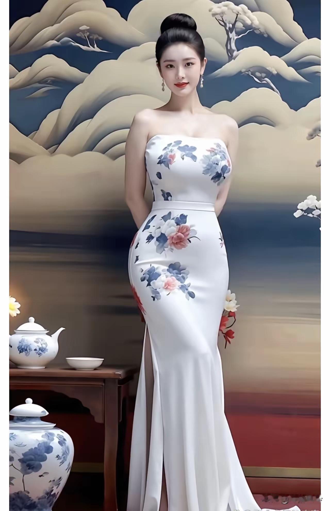 塞鸿秋·旗袍佳人
旗袍着处身姿妙，
曲线盈柔颜容俏。
风情浅笑迷人倒，
回眸一盼