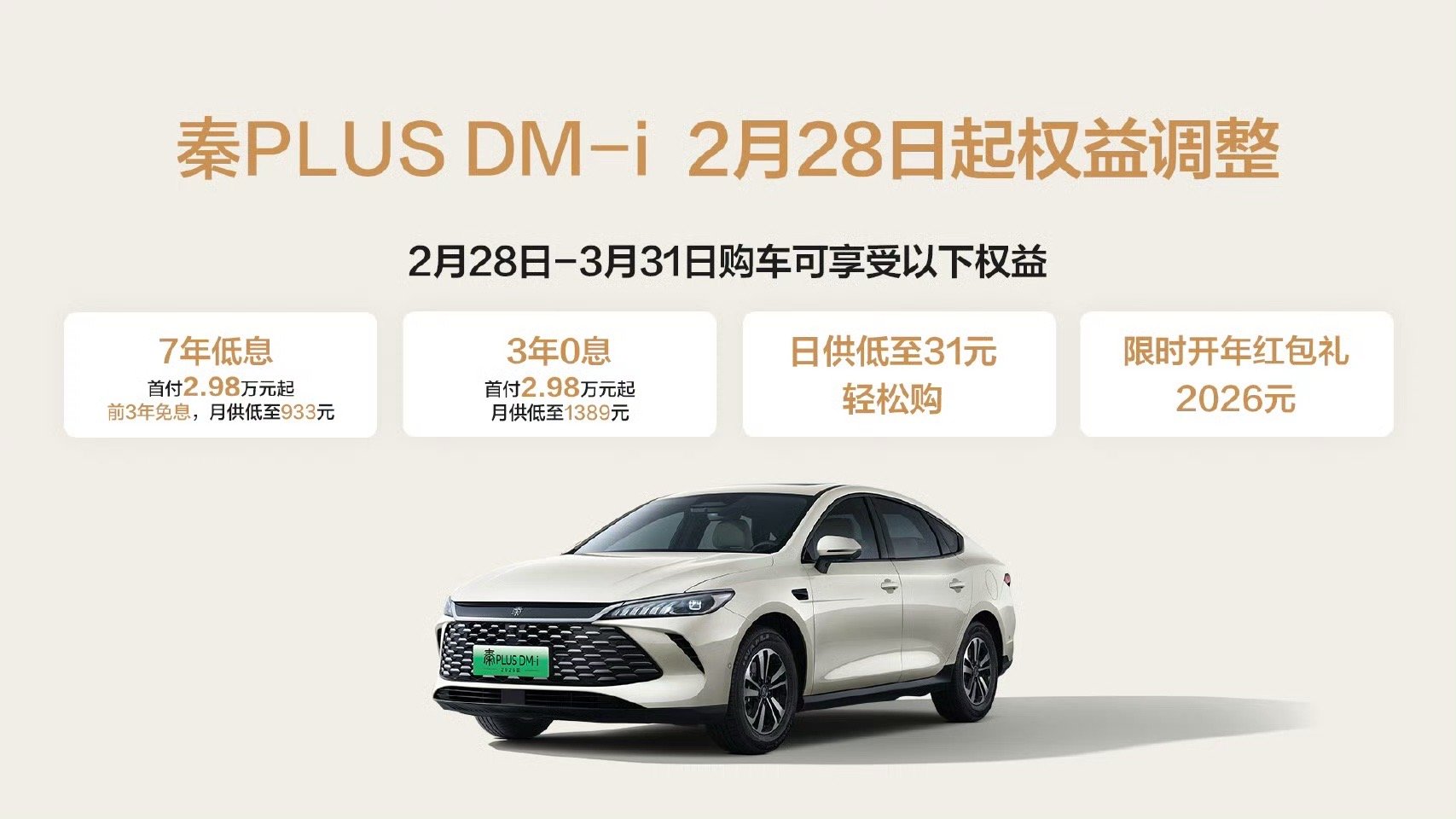 秦PLUS官宣7年低息夯爆了十万块的车子也给这么狠的金融政策，这是要让刚毕业的也