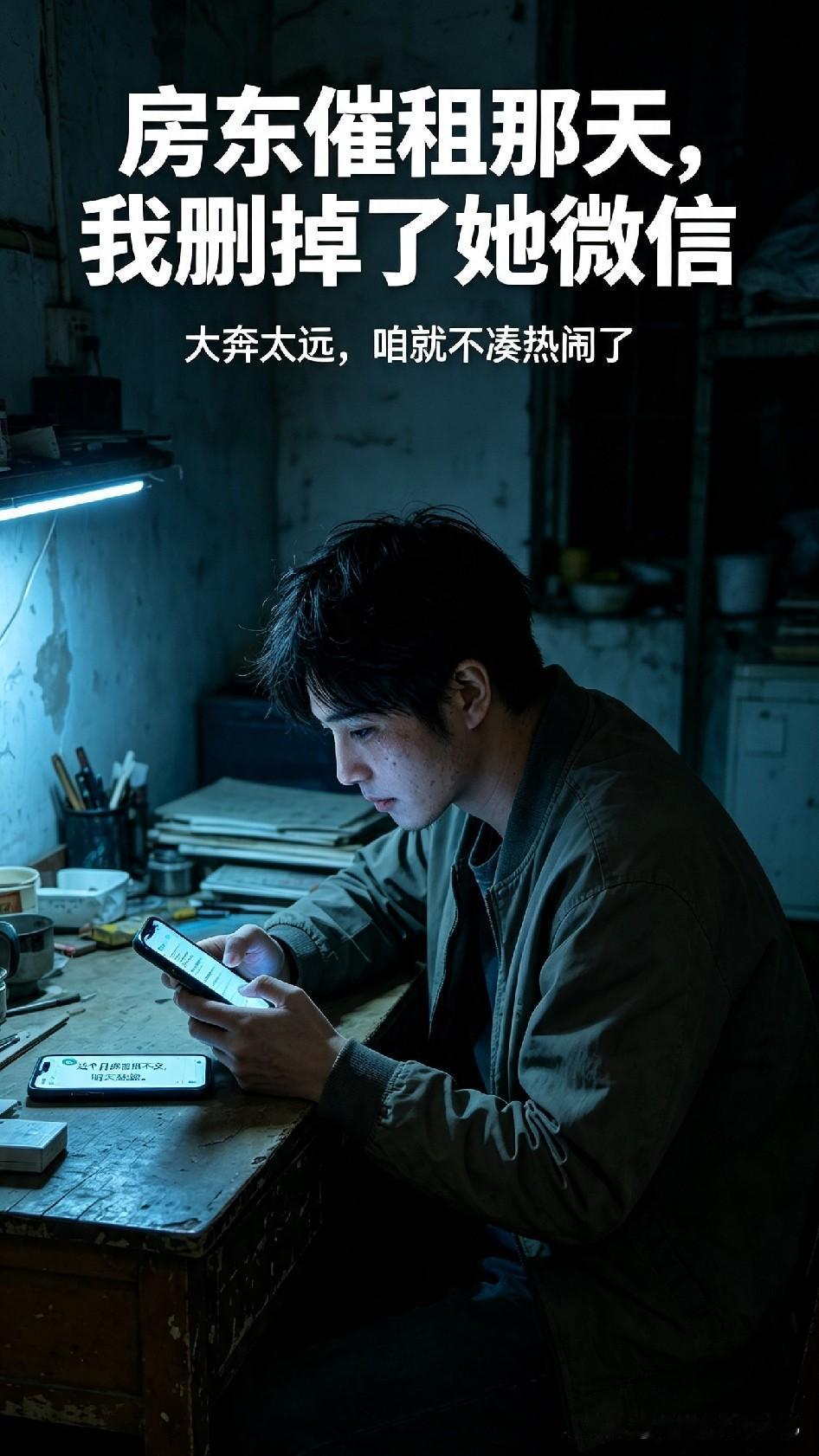 【打工男日常】房东催租那天，我删掉了她微信：大奔太远，咱就不凑热闹了

手机震了