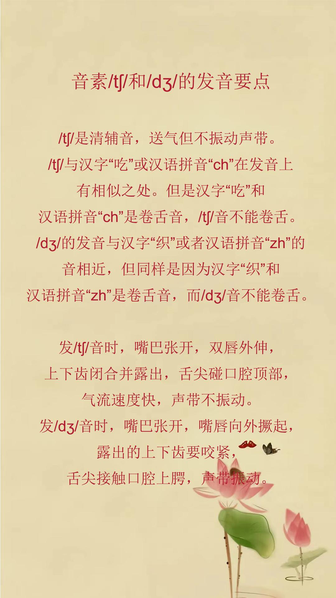 音素/tʃ/和/dʒ/的发音要点#英语 #音标 #每天学习一点点