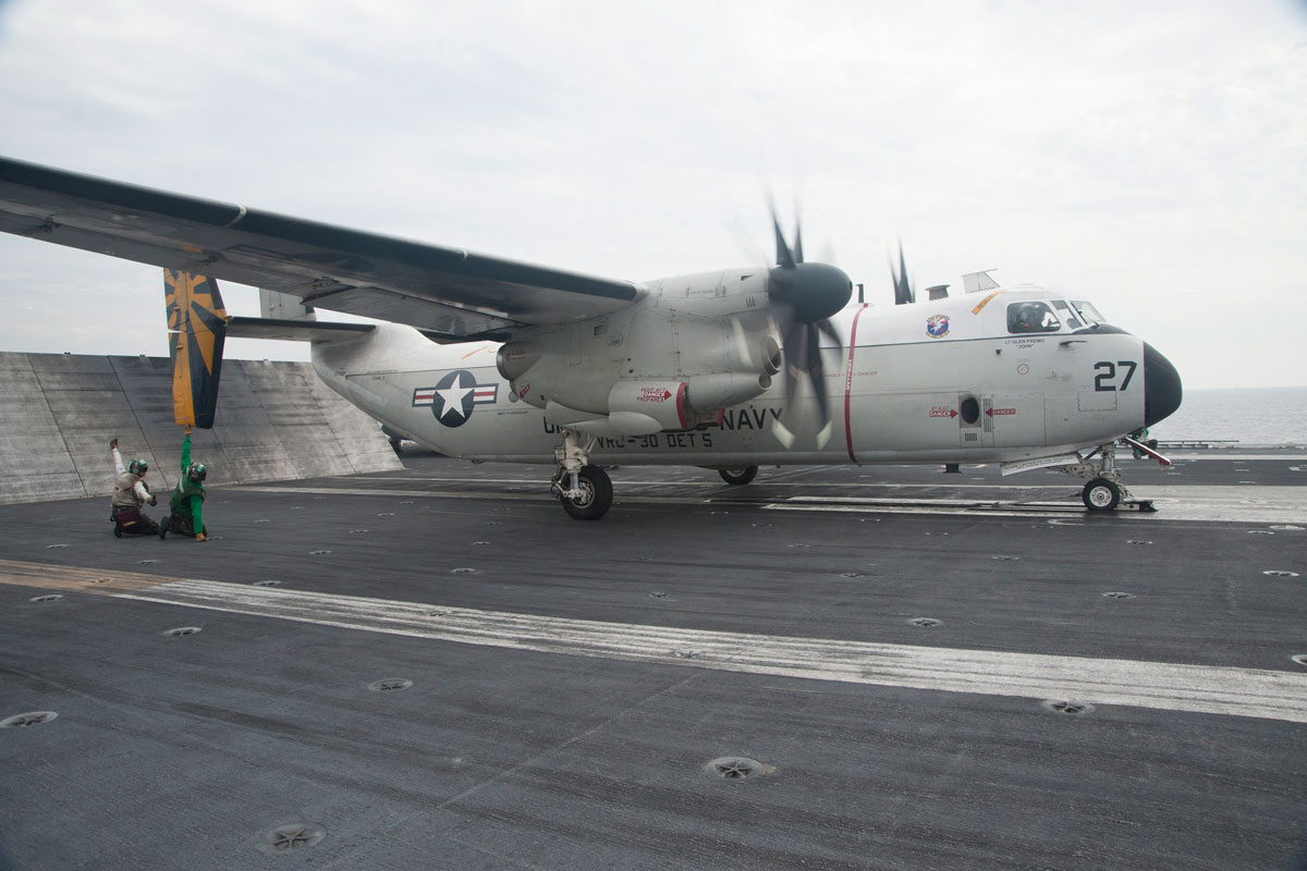 给航母开发一款无人版灰狗，用于运输舰载机备用发动机和杂物，有没有搞头？类似长鹰8
