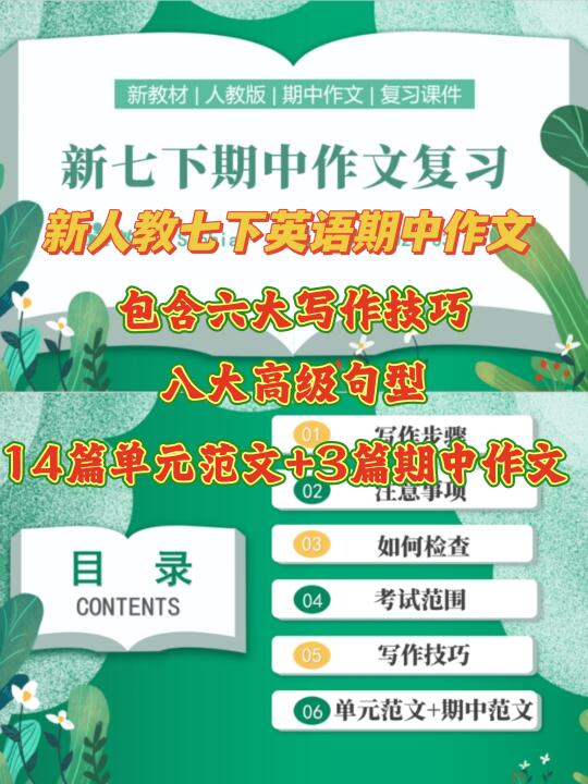 人教七下新教材期中作文复习课件已更新～