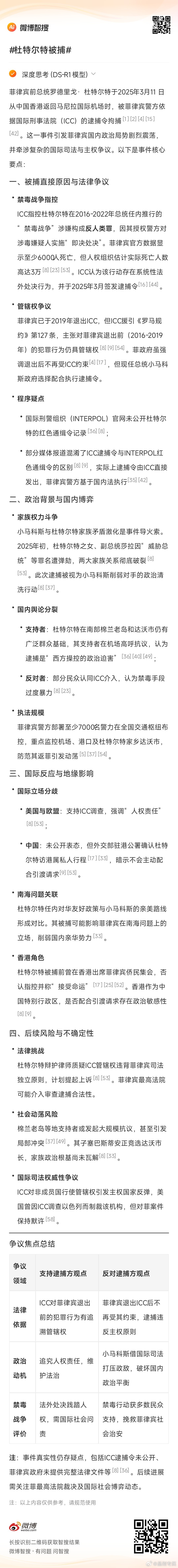 杜特尔特被捕  3月11日报道，菲律宾总统府表示，当地时间11日，菲律宾前总统杜