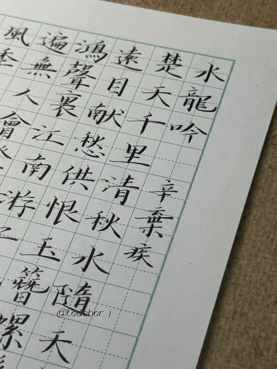 硬笔书法 ｜ 水龙吟