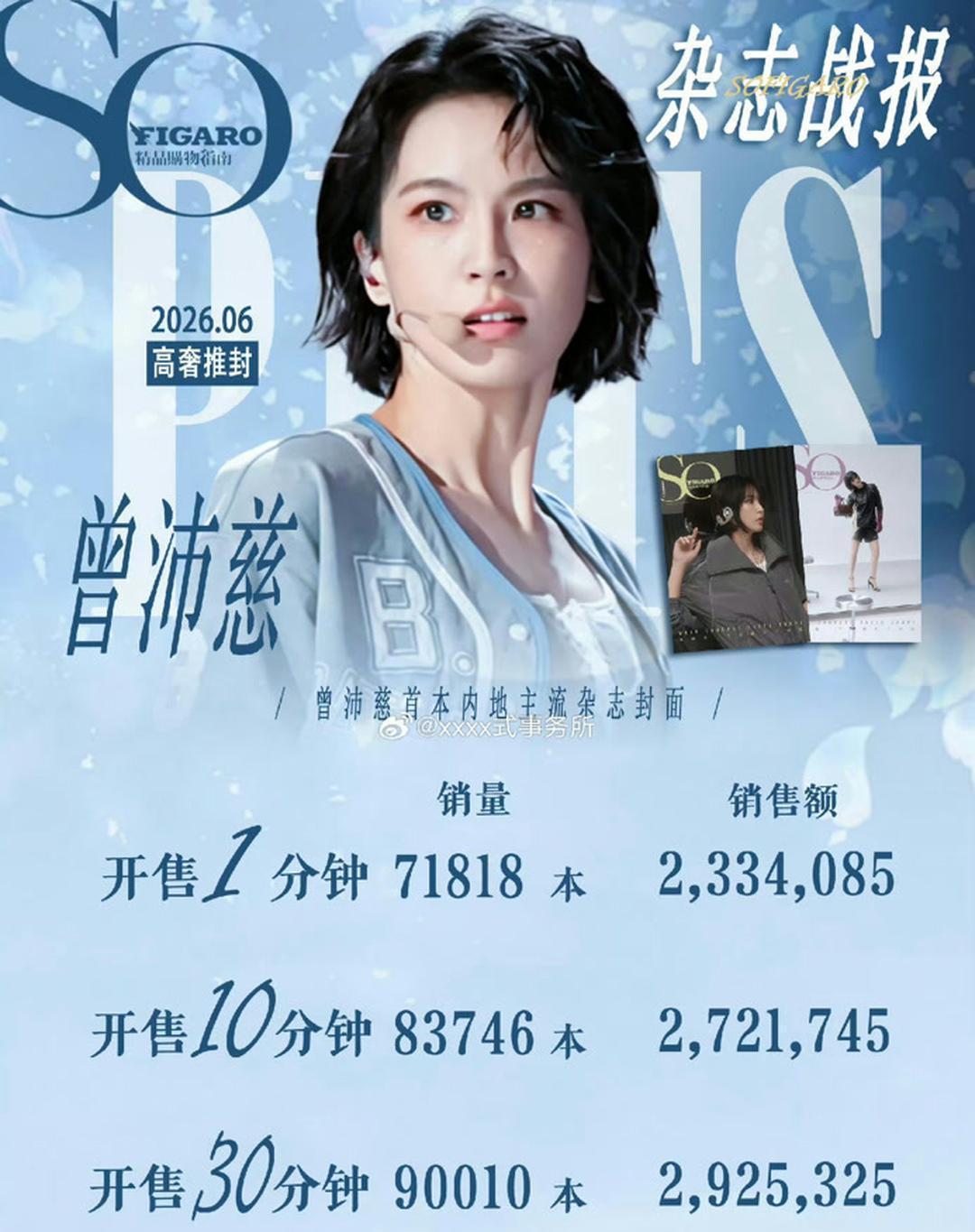 一个快40岁的女星，第一次在内地卖杂志，居然把95后小花压得抬不起头。6月13日