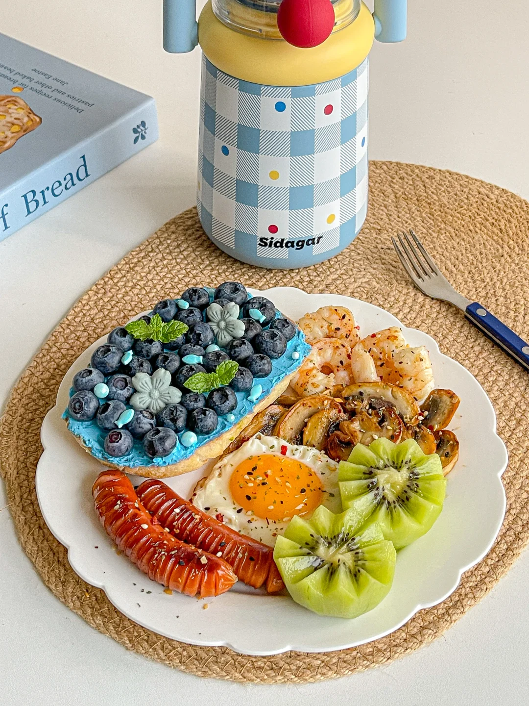 元气brunch🫐蓝莓三明治烤肠虾仁拼盘🥪