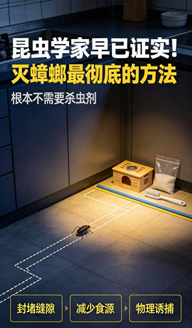 昆虫学家早已证实！灭蟑螂最彻底的方法，根本不需要杀虫剂