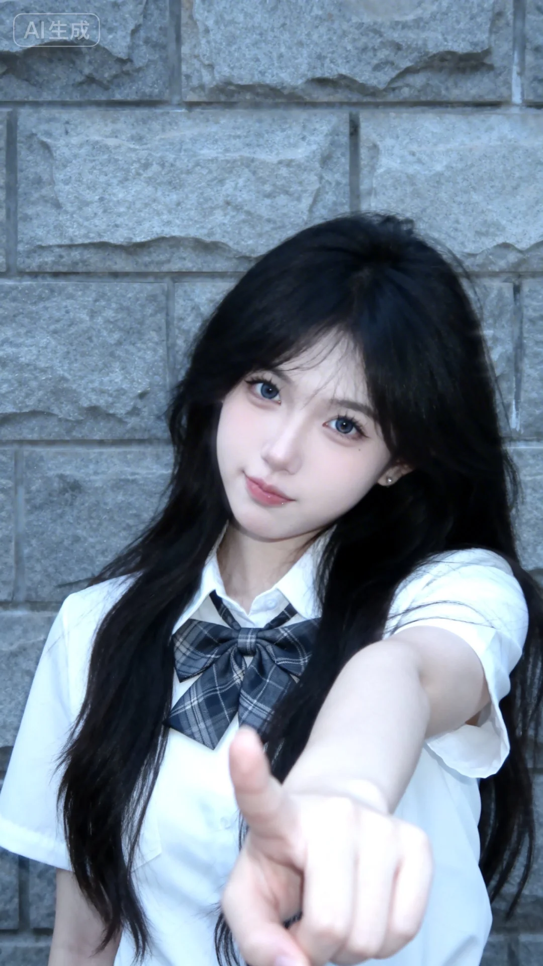 1张带有真实感的iPhone随手快照，人脸位于画面中侧（三分构图）偏下...