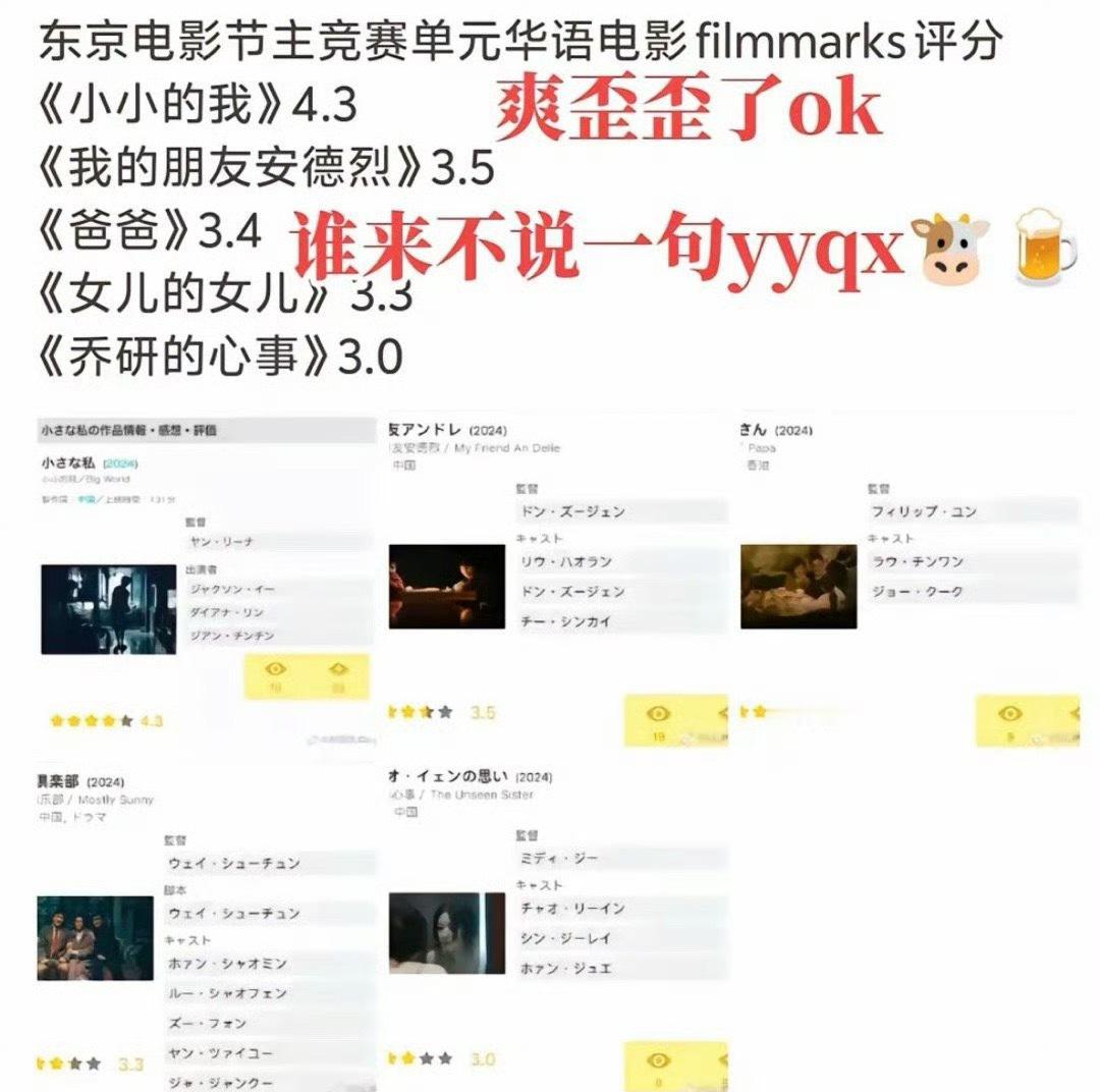 #乔妍的心事电影节得分3.0##乔妍的心事东京电影节获得3.0分#乔妍的心事东京