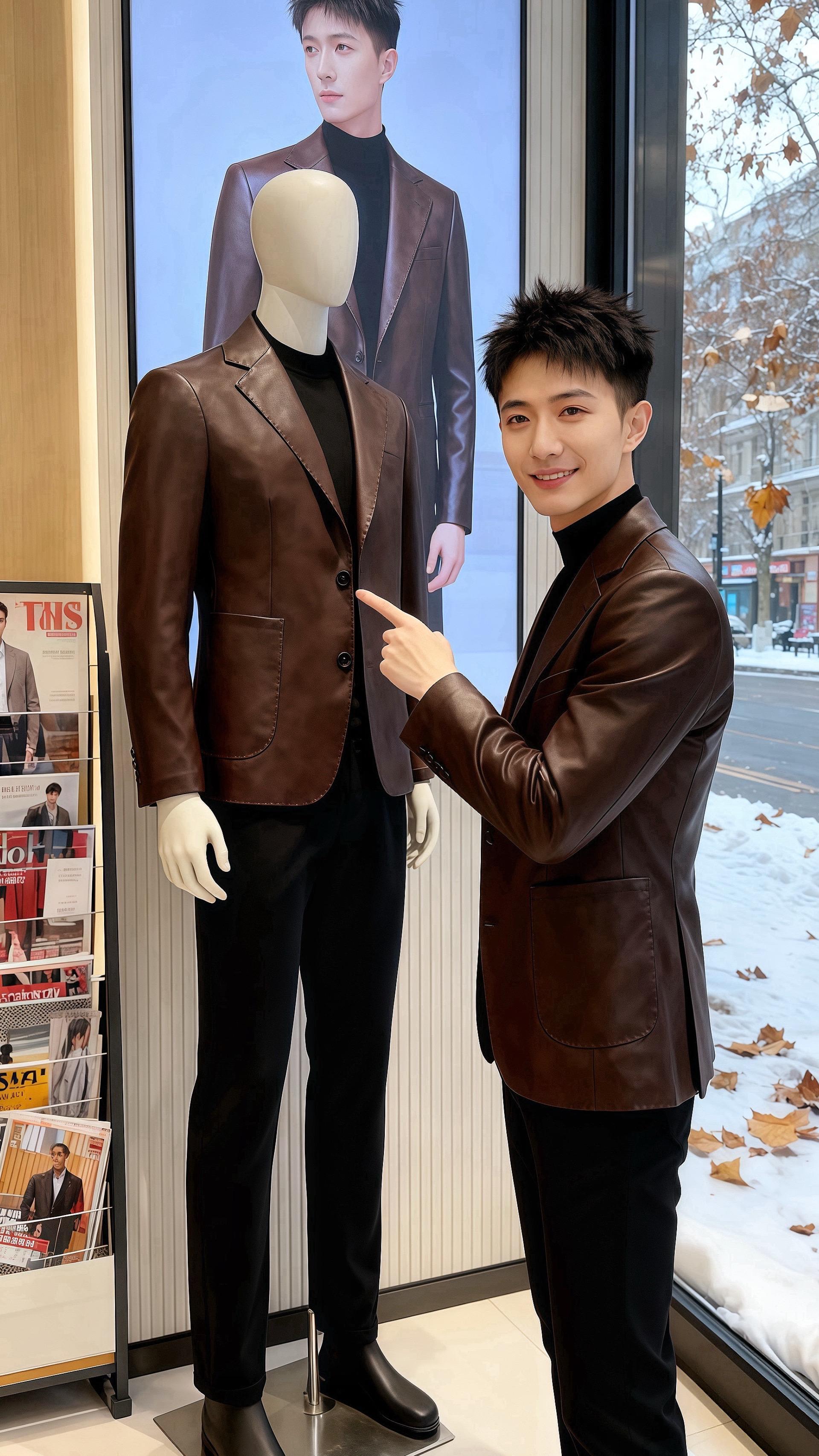 雪落满街的傍晚，许妍推开男装店门时，正撞见皓明站在人体模特旁。  他穿...