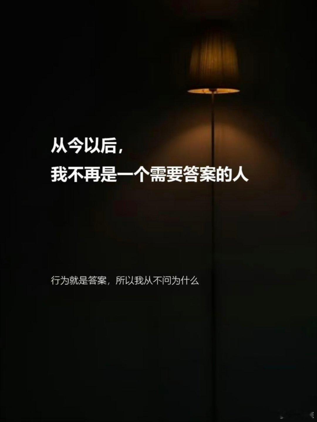 从今以后，我是一个不需要答案的人 