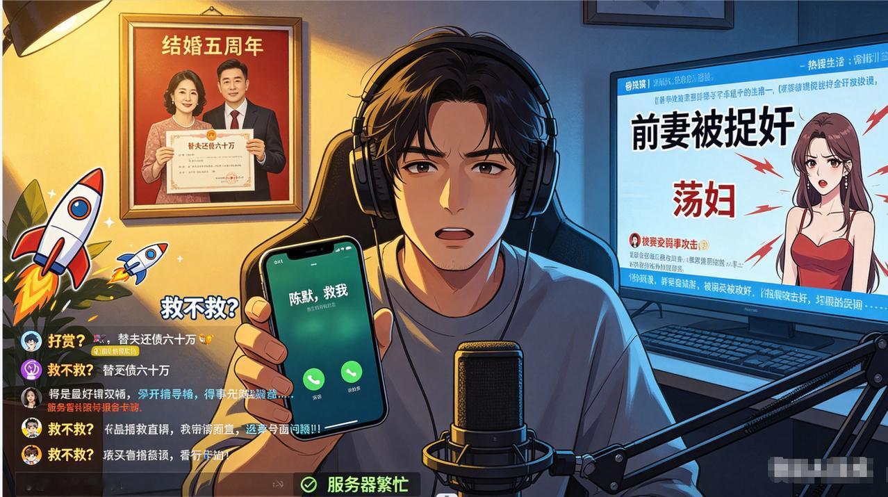 前妻给我打求救电话的时候，我正在150万人直播间里讲她被“捉奸”那天的细节。
