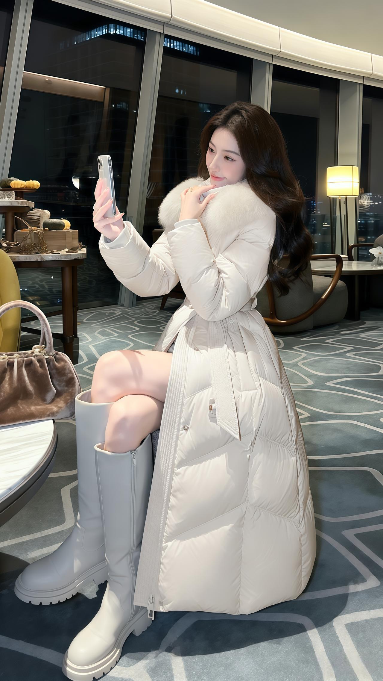 穿搭 高级穿搭 外套穿搭 高端大气 长款羽绒服