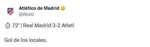 【阿斯报】马竞官方账号在被对方进球时，他们会打出巴尔韦德等球员的名字，却对威尼修