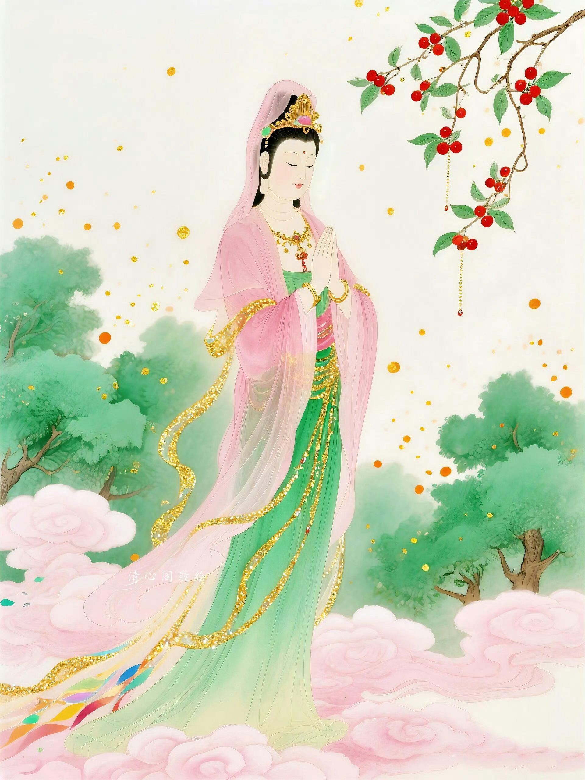 　　《大悲咒》注音　　千手千眼观世音菩萨广大圆满无碍大悲心陀罗尼(注音) ，共8