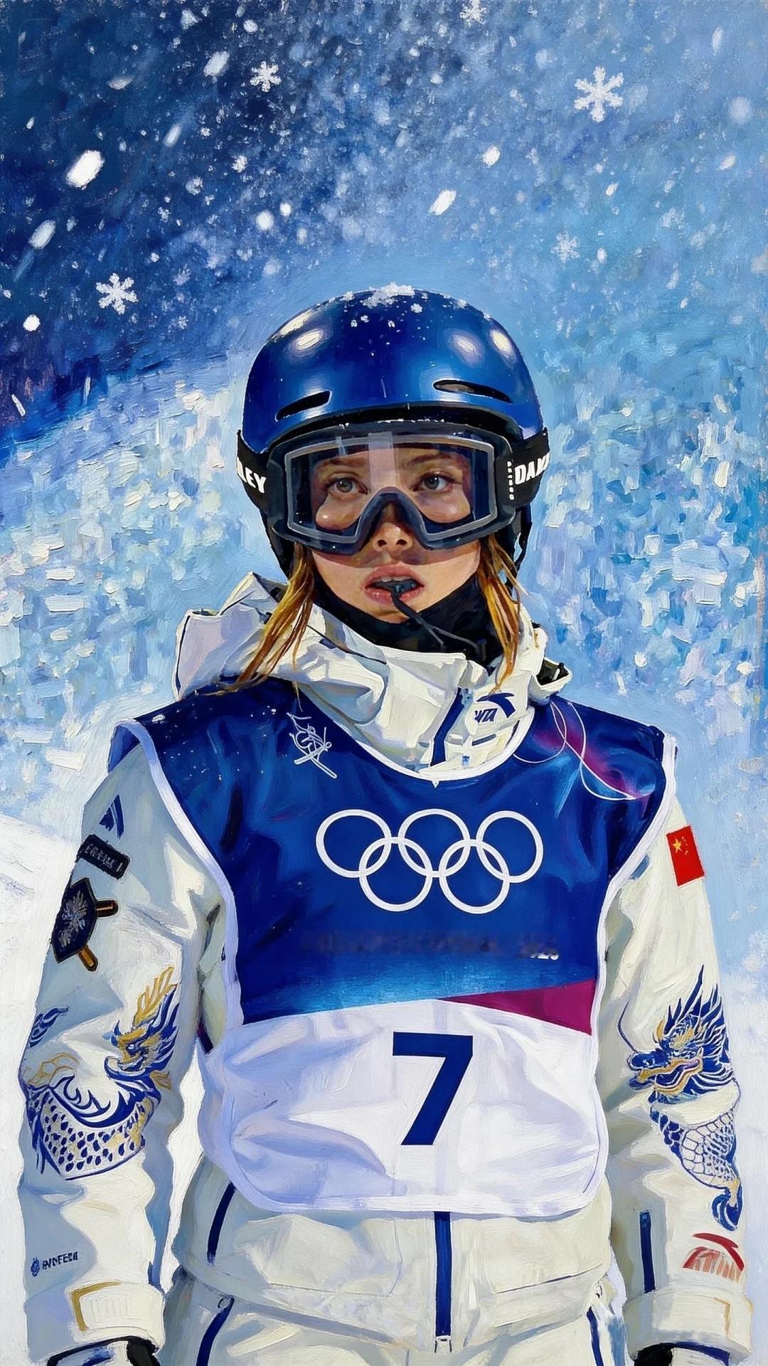 谷爱凌回应冬奥神图出圈 哈哈哈哈，我准备让千问帮我赏析一下这张照片。“这是一张以