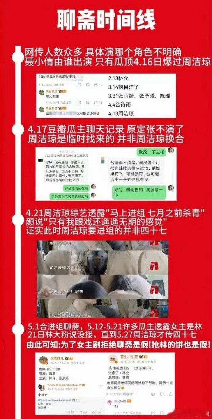 周洁琼粉丝整理的聊斋时间线 粉丝超用心，从筹备到选角变动，将《聊斋》时间线细致梳