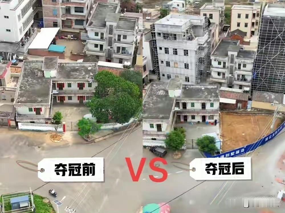 全红婵老家又热闹起来了，家里第二栋楼正式开工，就在老宅原址上重建，规划五层半，还