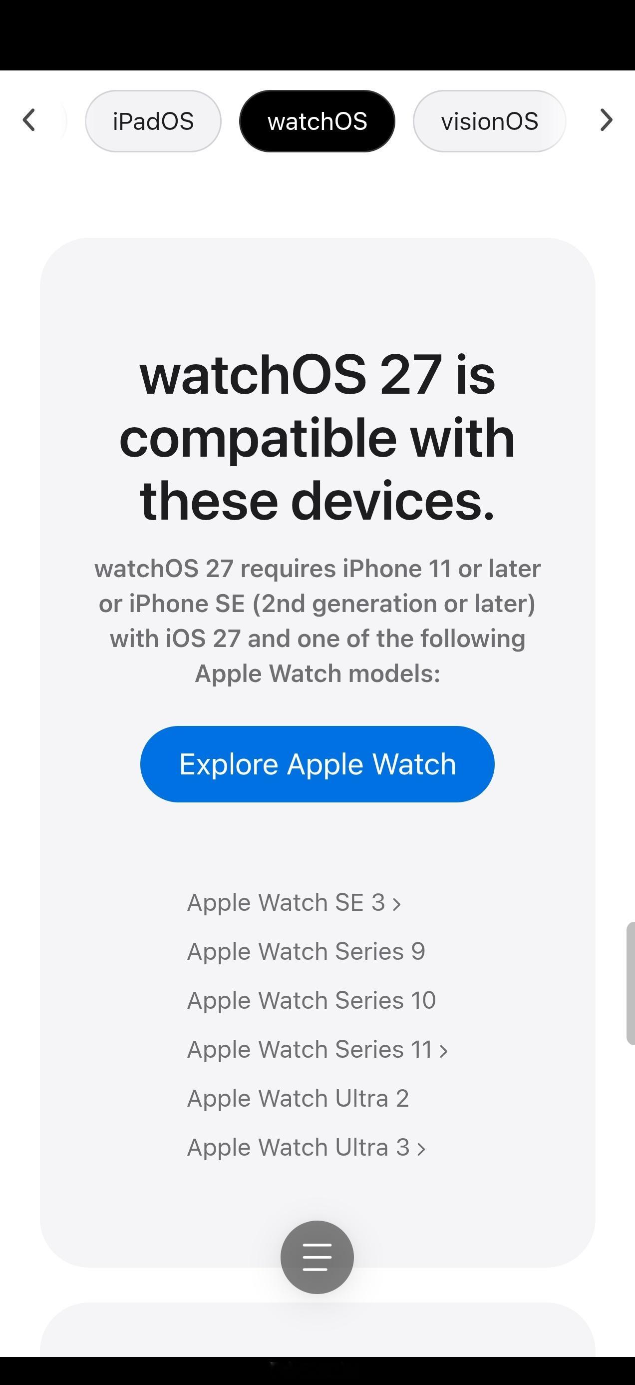 草，watchOS27 原来支持 S9，毕竟和 S10 的性能一样嘛，只是一开始