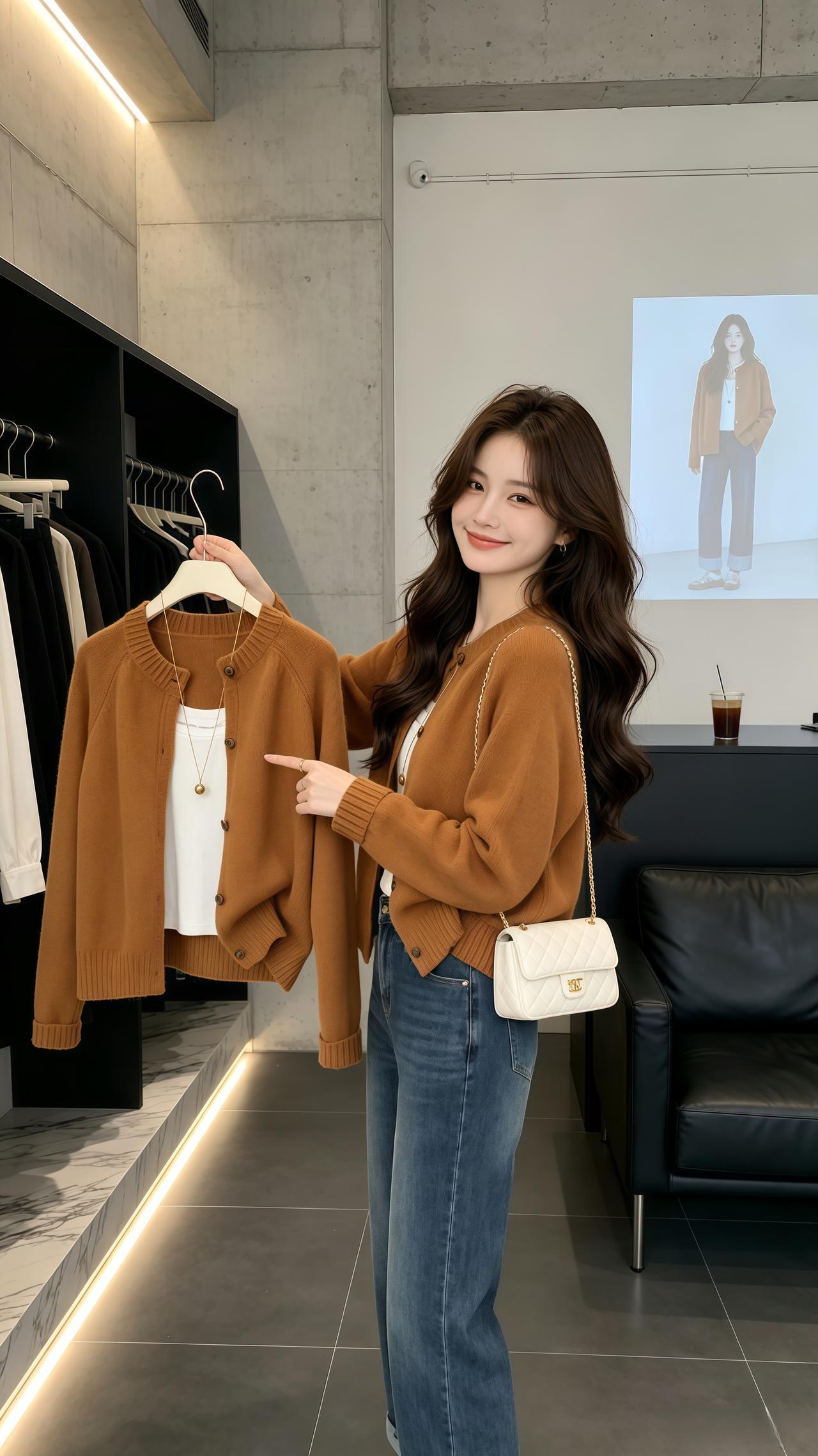 慵懒短款毛衫 软糯小开衫 百搭质感韩系针织开衫 穿搭今天穿什么