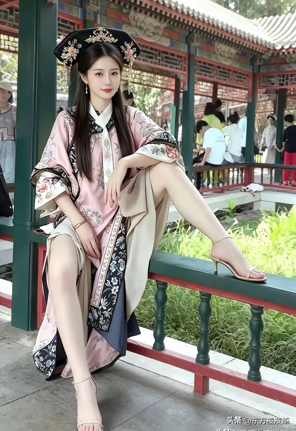 你说古代的女孩真的是这样的穿着打扮吗？
当然，肯定没有这种凉鞋，她们夏天穿成这样