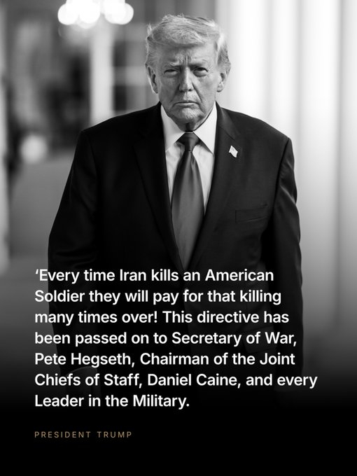 每次伊朗杀死一名美国士兵，他们将为此付出多倍的代价。Every time Ira