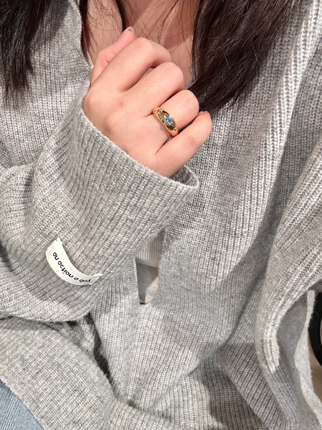 复古Vintage🔱就是偏爱海蓝宝·爱心戒指！