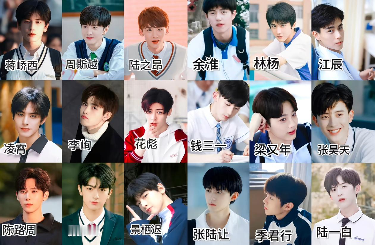 请选择你的校园男神！张凌赫、陈哲远、白敬亭、刘昊然、张新成、胡一天、宋威龙、陈飞