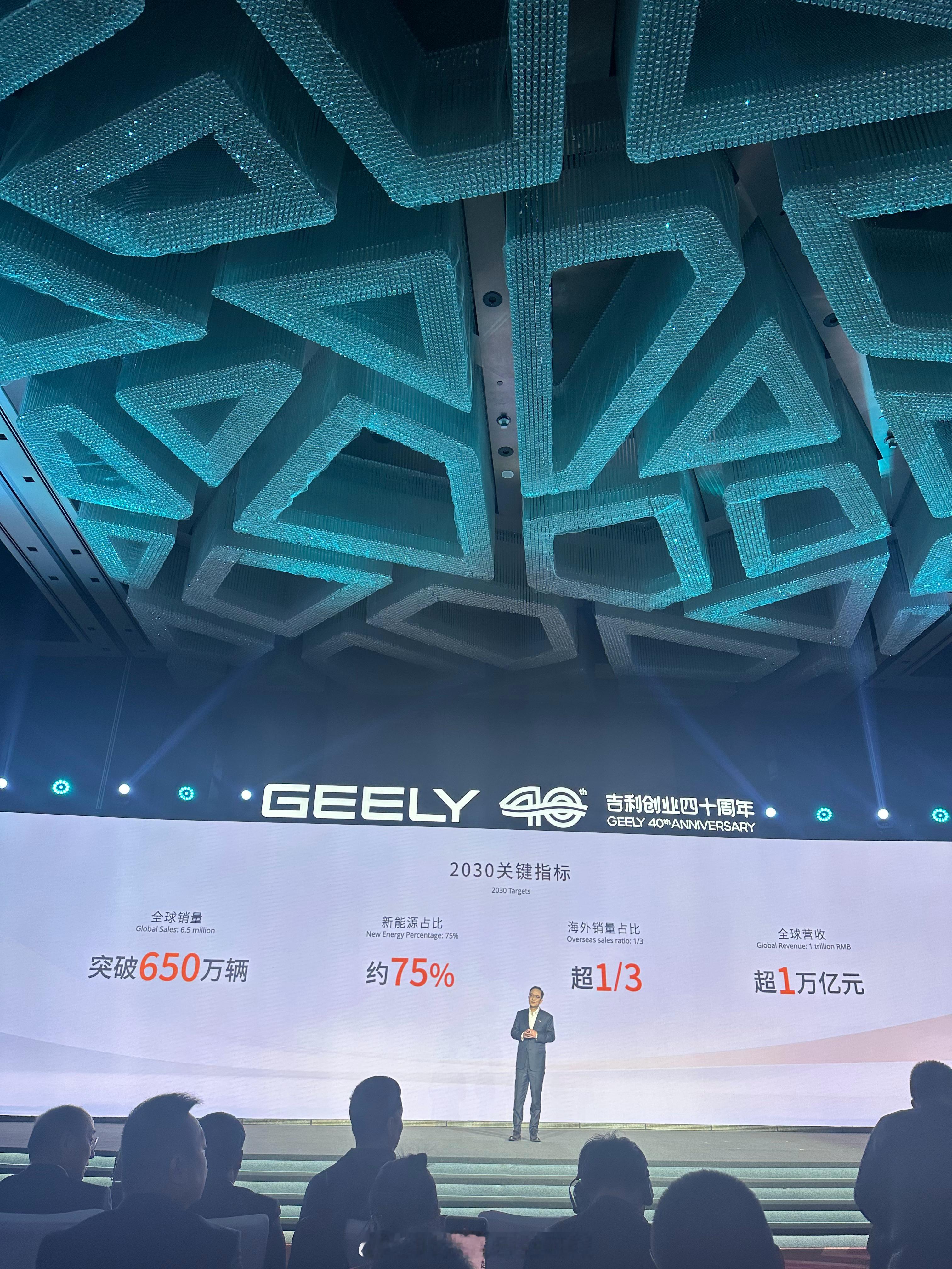 吉利控股打算用5年时间实现年销量650万辆，今年目标是345万辆（25年完成30