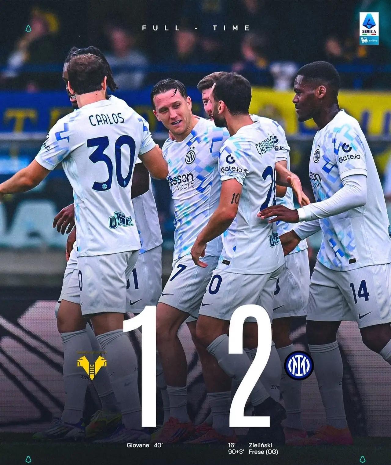 踢得并不好，但赢下维罗纳拿到三分是最重要的。上半场明显的越位球没吹改吹门球，国米