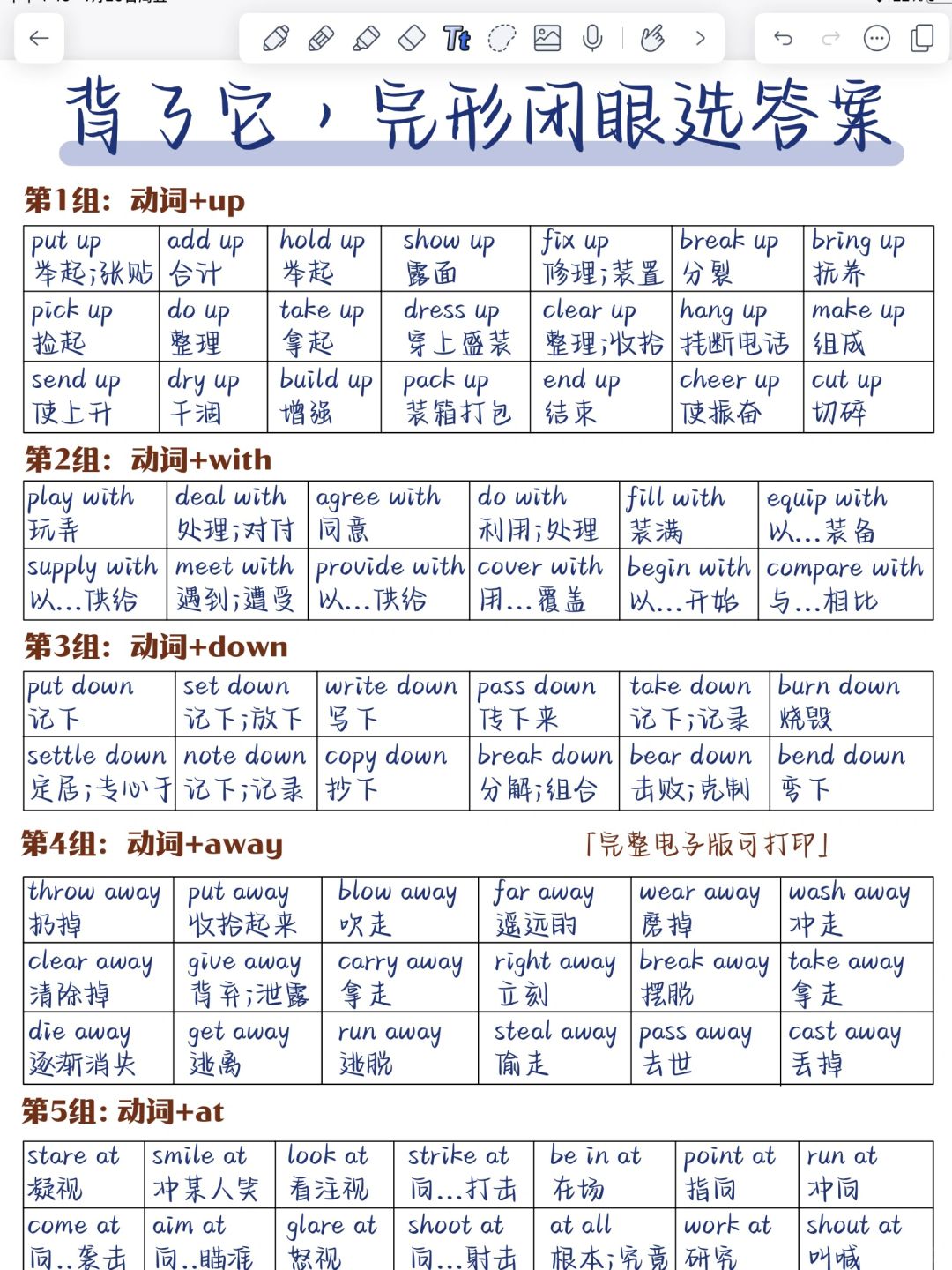 太顶了！45组英语结构短语！背会完形就牛了！