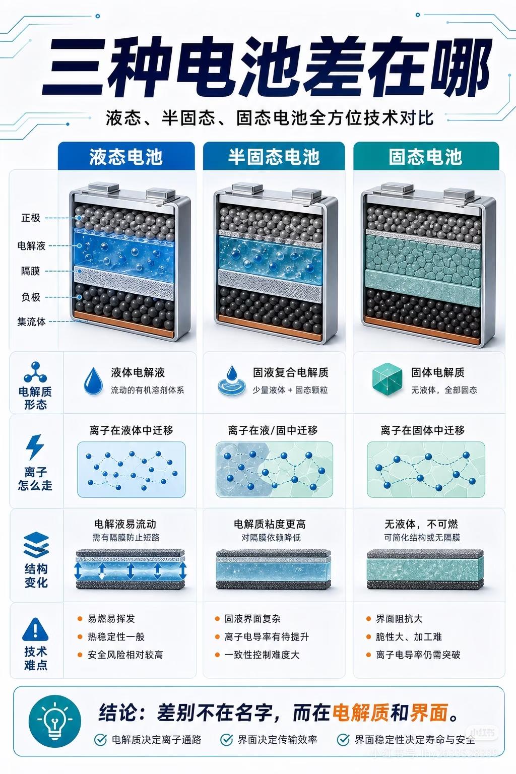 一眼看懂液态、半固态、固态电池，差别根本不在名字
 
全网吵翻的固态电池，到底厉